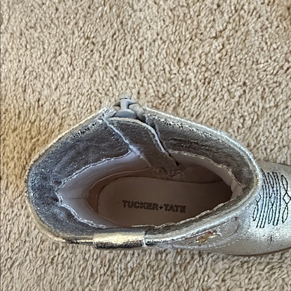 Tucker + Tate Metallic Silver Cowgirl Boots - Picture 2 of 6